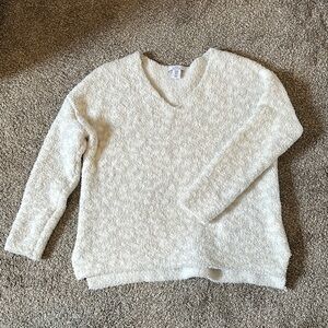 Textured Leopard print V-neck Sweater